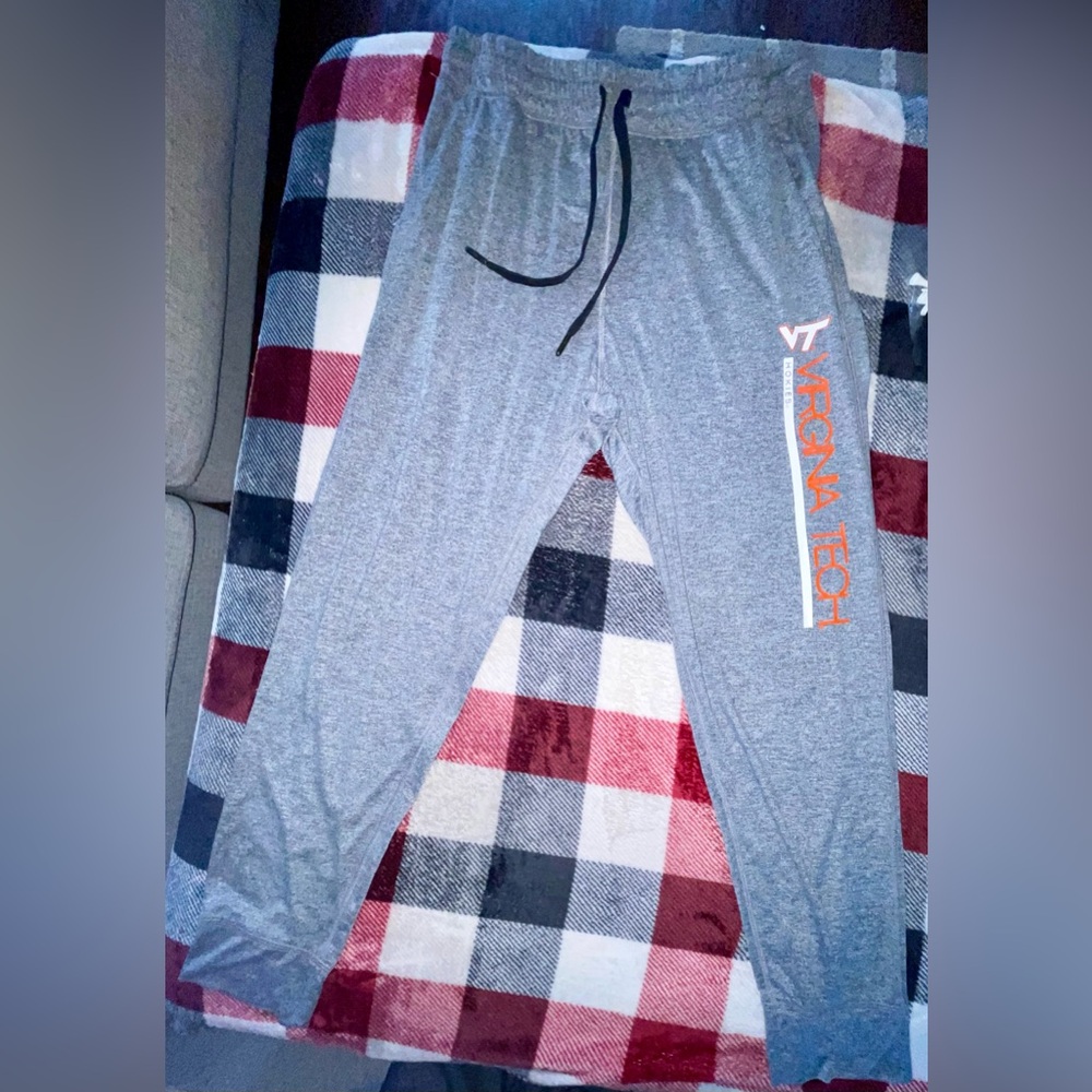 Knights Apparel Gray Joggers with Virginia Tech Logo